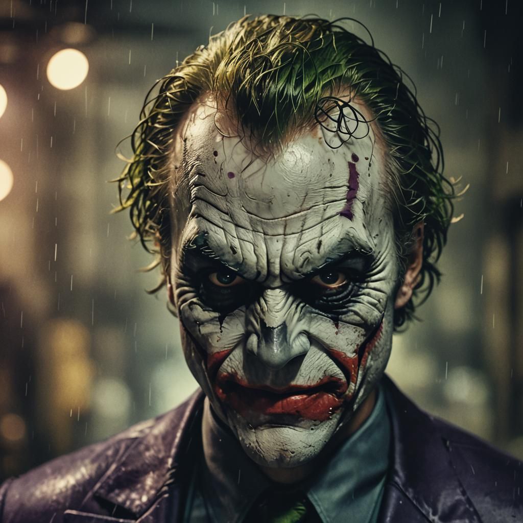 Batman and Joker Splitface in Cinematic Style