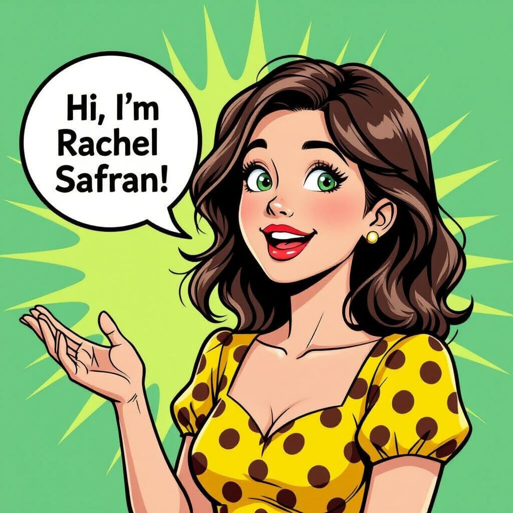 Woman in Polka Dot Dress Saying Hello