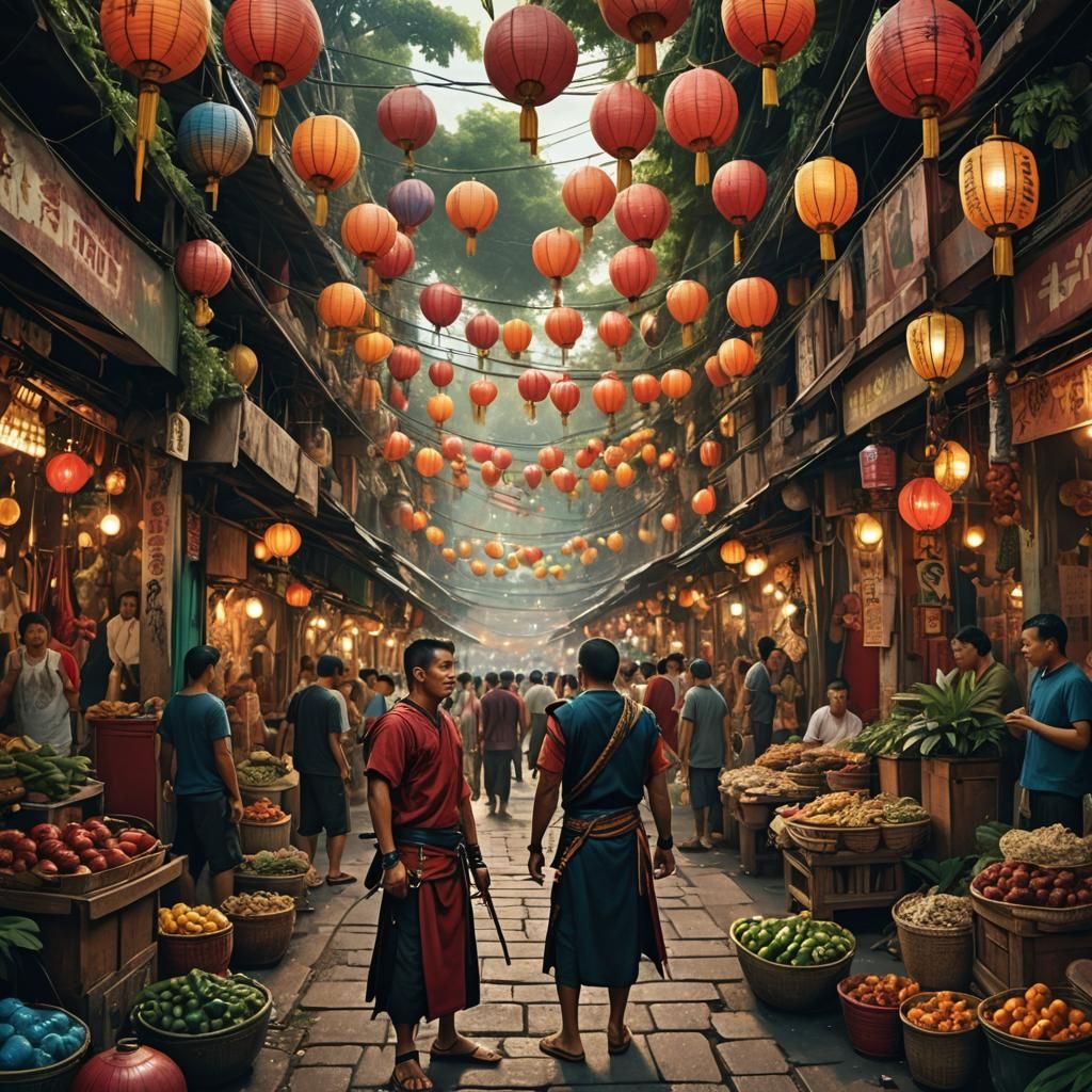 Eskrima Fighter in Tondo Market: Fantasy Matte Painting