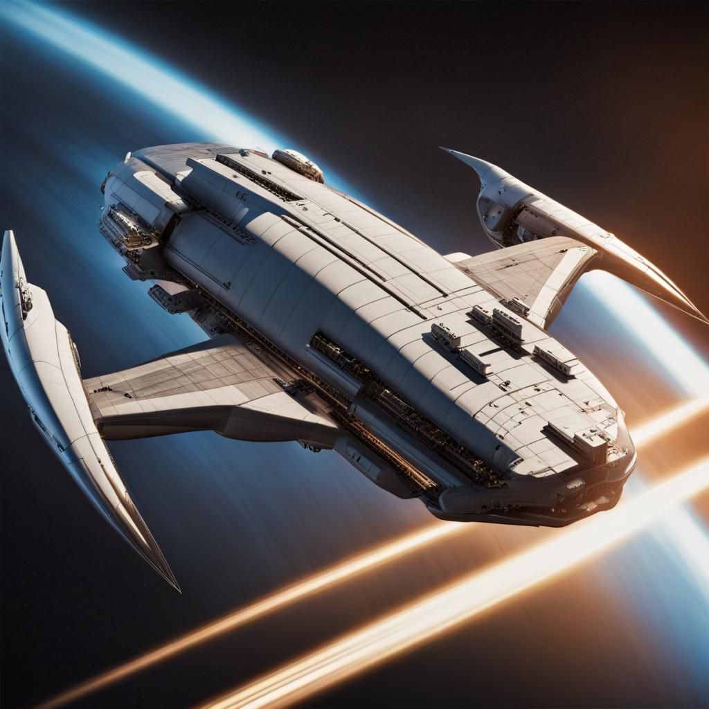 Freighter Starship Pursuing at Light Speed