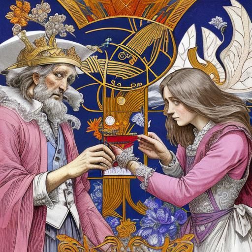 Art Nouveau Calligraphy with Freemasonry Symbols