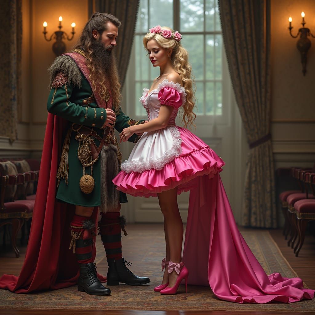 Elegant French Maid Meets Regal Scottish Highlander in Lavis...