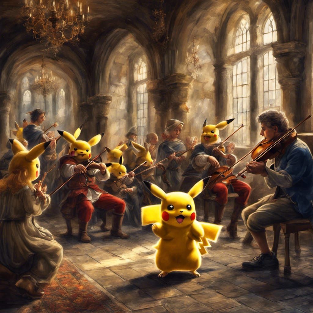 Pikachu's Renaissance Violin Concert in Royal Castle