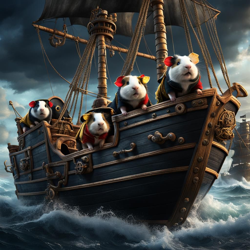 Pirate Guinea Pigs on a Black Ship