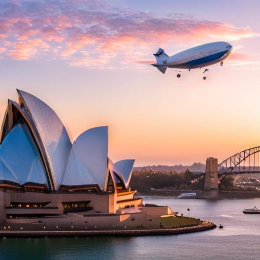 Blimp Over Sydney Opera House