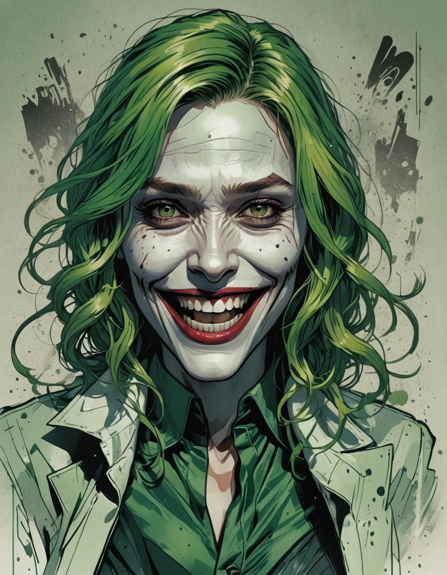 Actress as Comic Book Villain in Comic Book Style