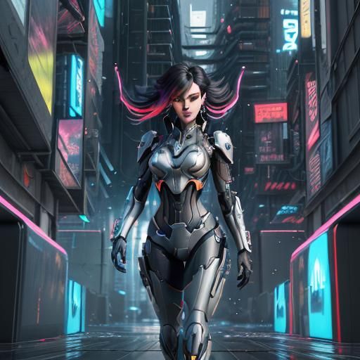 Nintendo Switch as Anime Girl in Cyberpunk Style