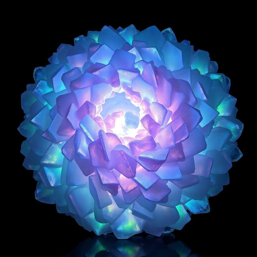 Sea Glass Nebula Sculpture in Cosmic Style