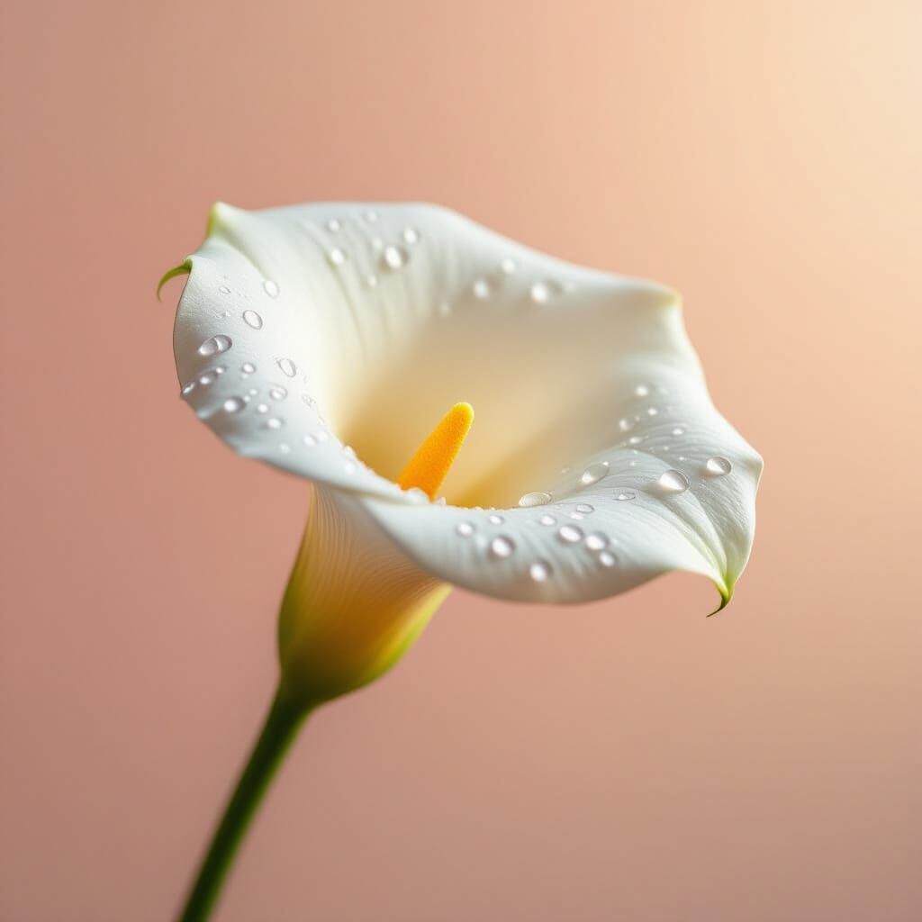 Elegant Calla Lily Profile Photo with Dew Drops