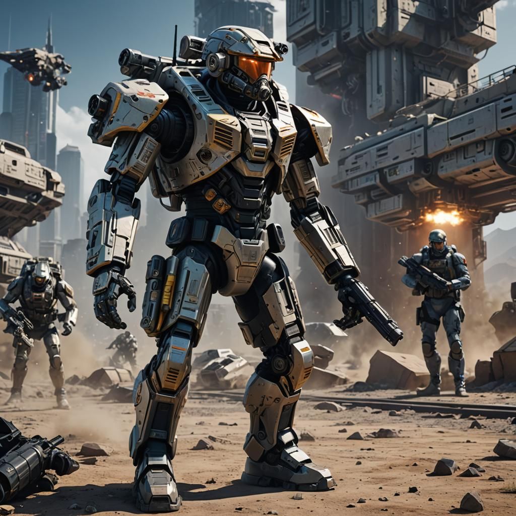 Futuristic US Marine Concept Art in Sci-Fi Style