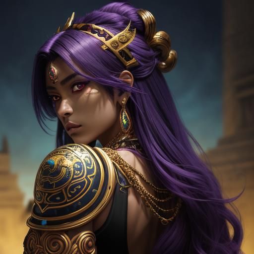 Vampire in Mayan Palace: Dark Fantasy Anime Art