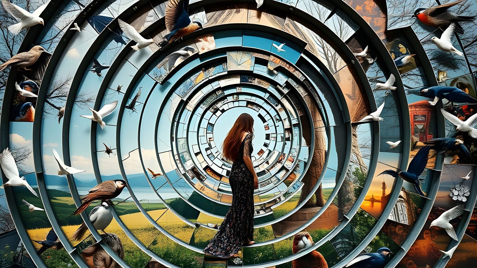 Surreal Fragmented Labyrinth Sculpture in Bio Art Style