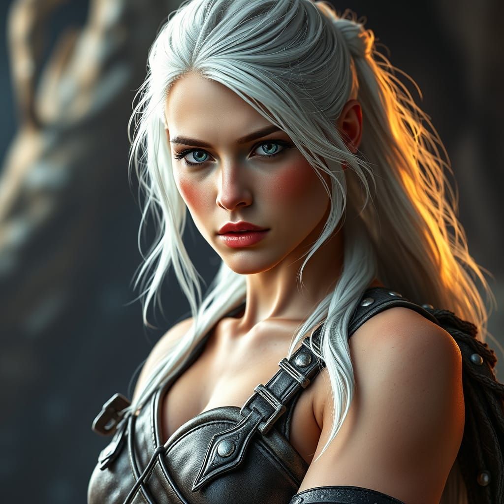 Nordic Warrior Woman Portrait in Hyperdetailed 8k