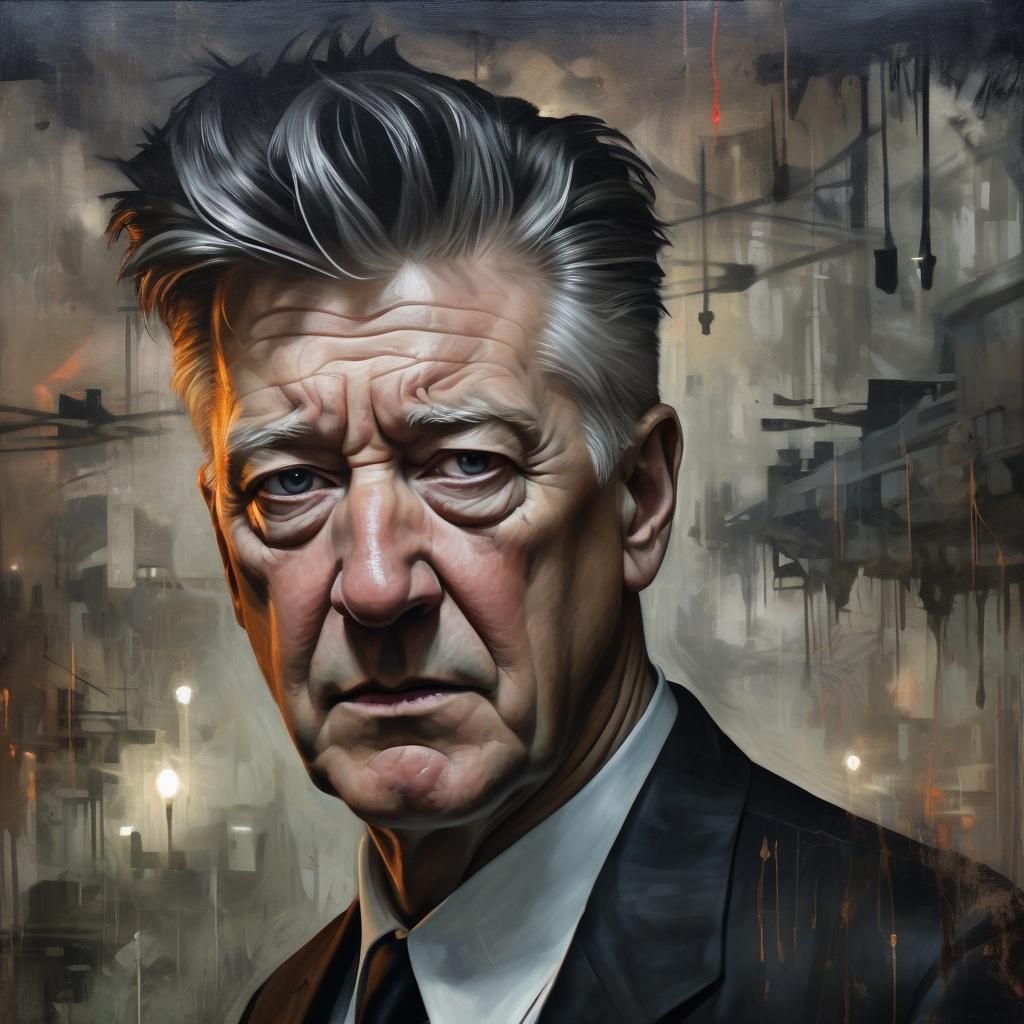 Dramatic Oil Painting in Style of David Lynch