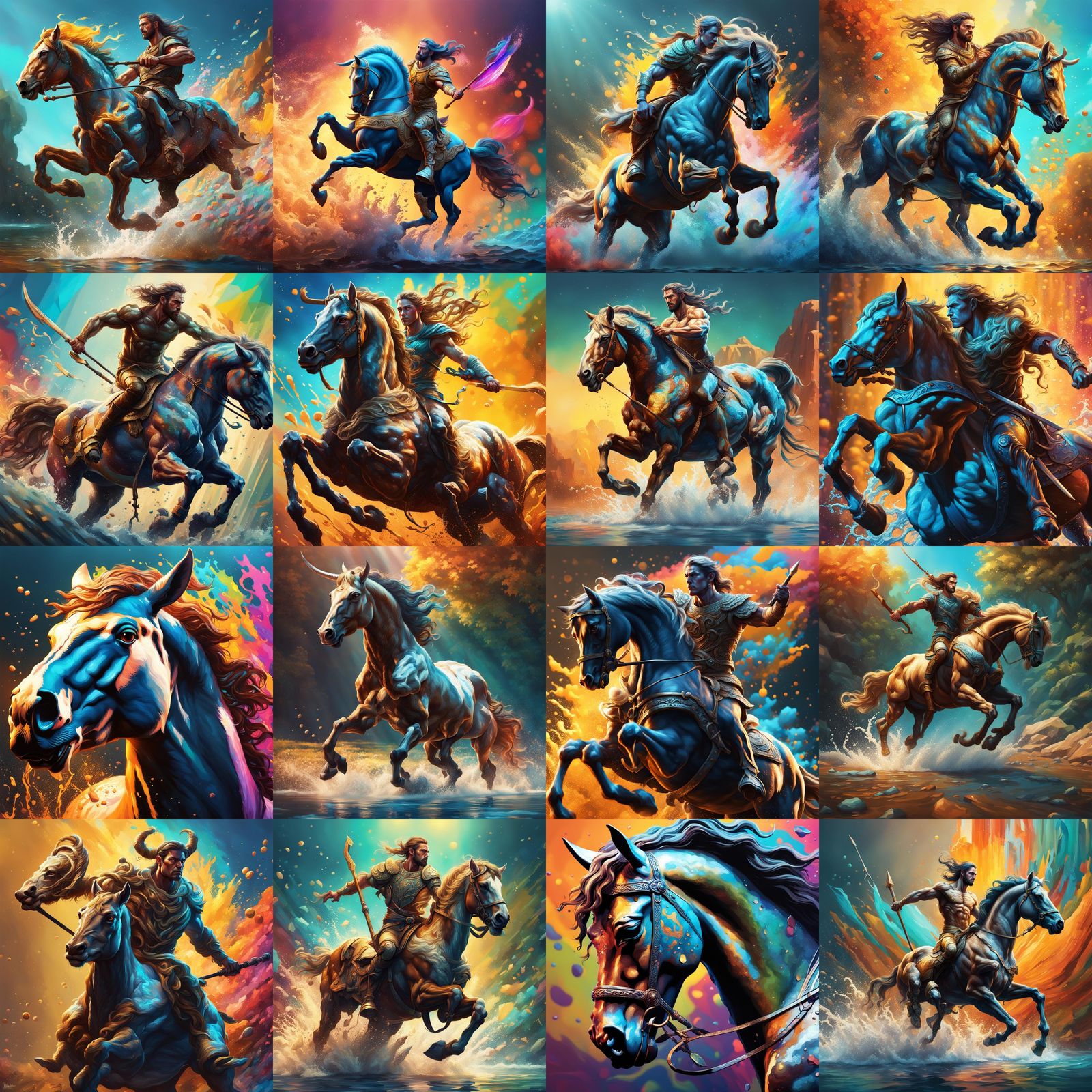 Hyperrealistic Centaur Concept Art with Dramatic Lighting