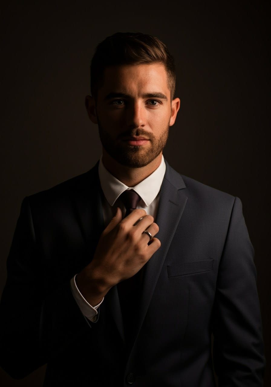 Amish Farmer in Racy Gingham Suit