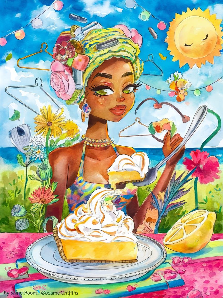 Lemon Meringue Pie Sculpture in Chibi Style