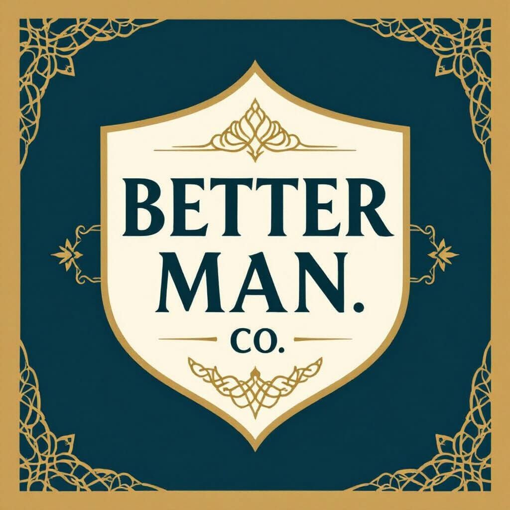 Elegant Vector Logo for Better Man Co. in Teal and Gold