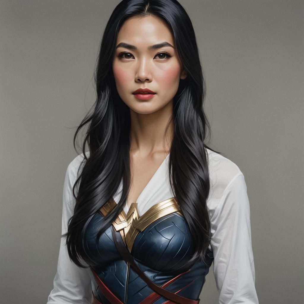 Sensational Woman: Realistic Portrait with Asian Features