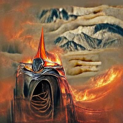 Sauron: Turbo Flame Car Driver, Renaissance Painting