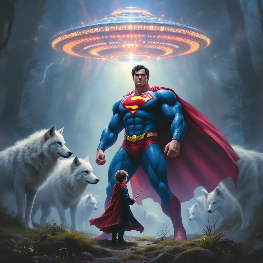 Demigod Superman Amidst Magical Convergence