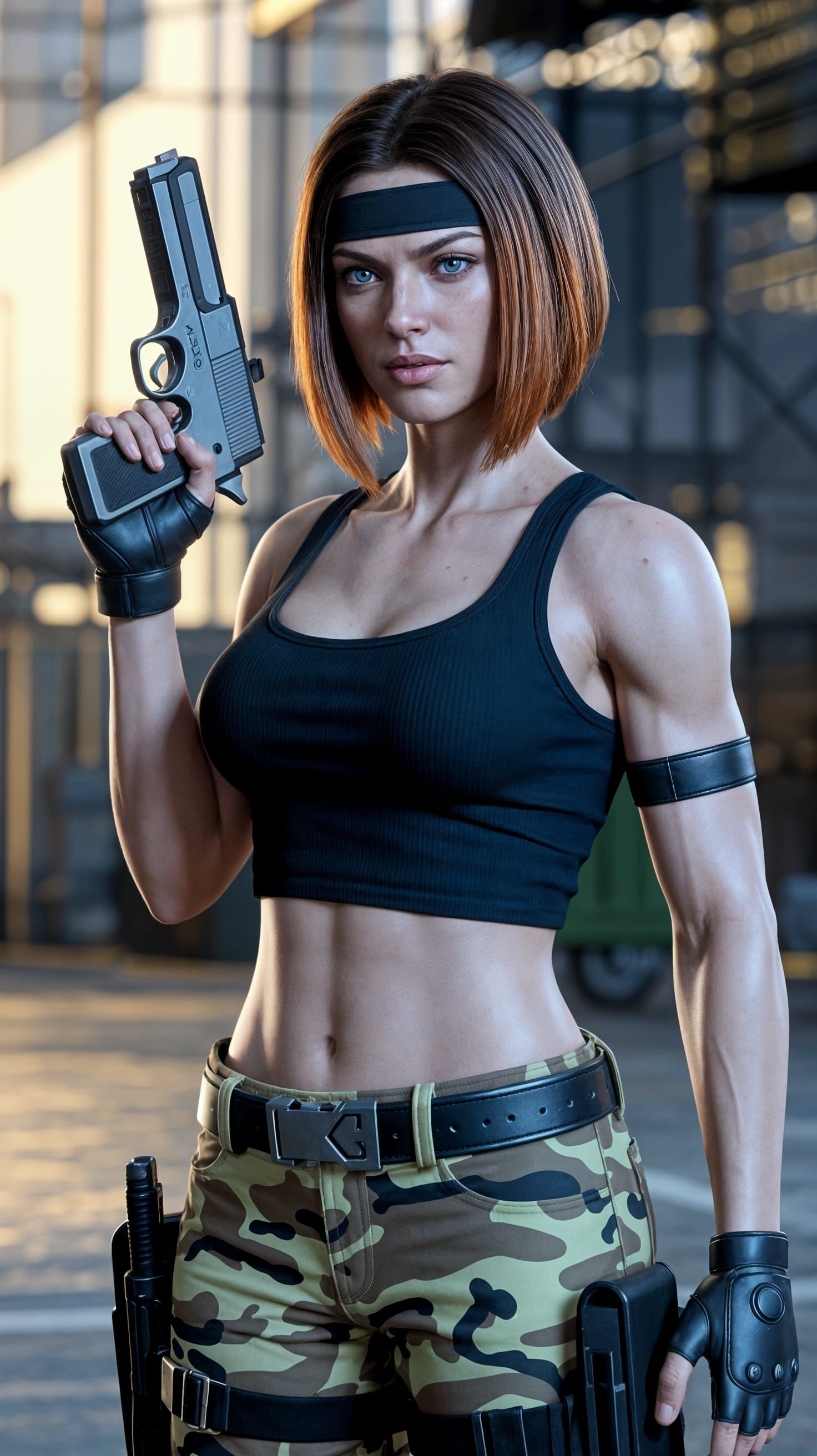Epic Female Character in Tactical Gear, Inspired by 3D Game ...