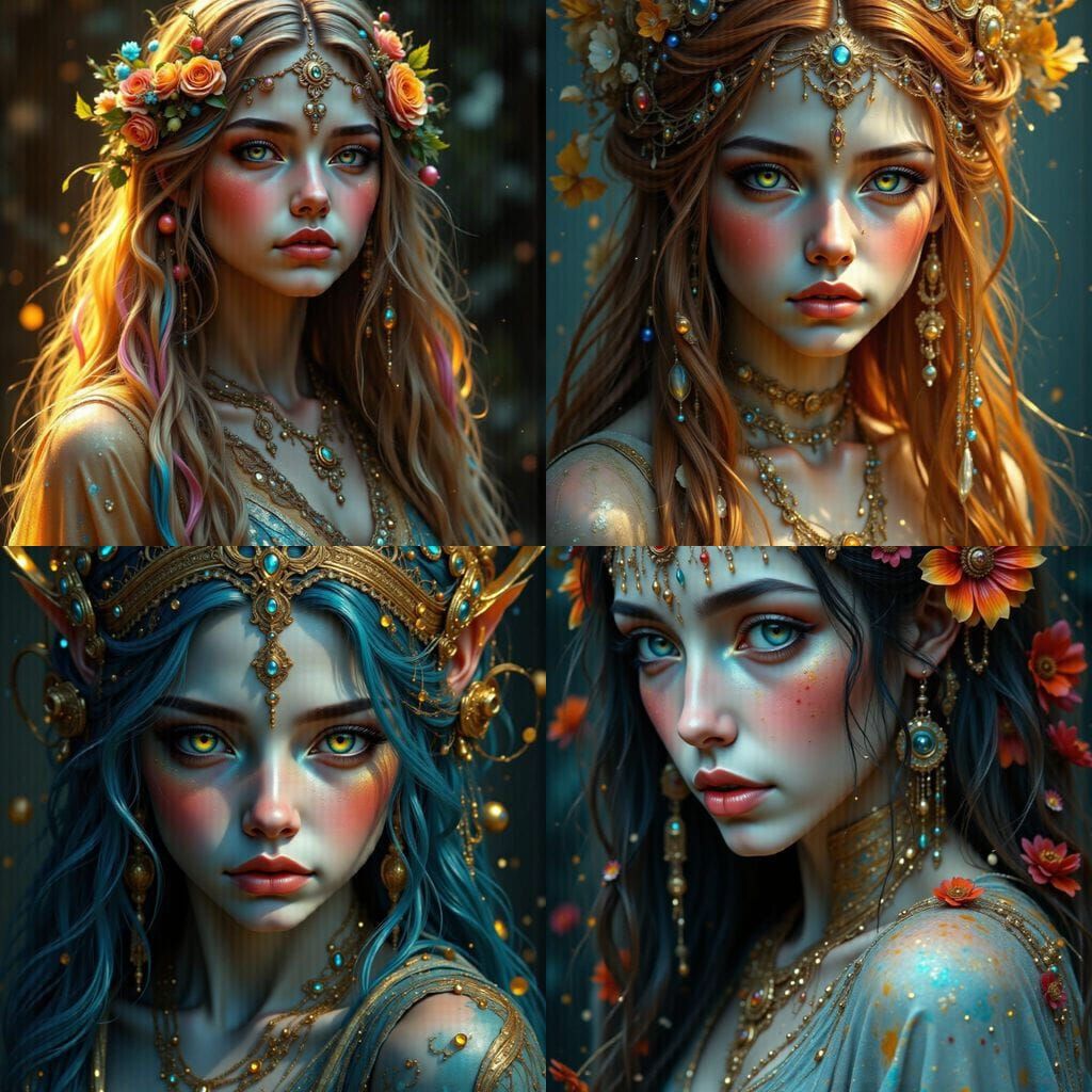 Ethereal Goddess Asherah in Romantic Style