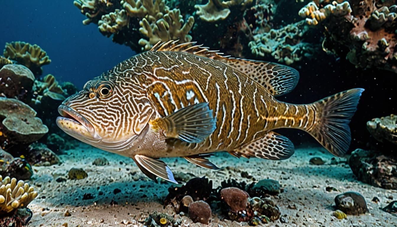 Grouper Fish in Mediterranean Sea: Underwater Photography