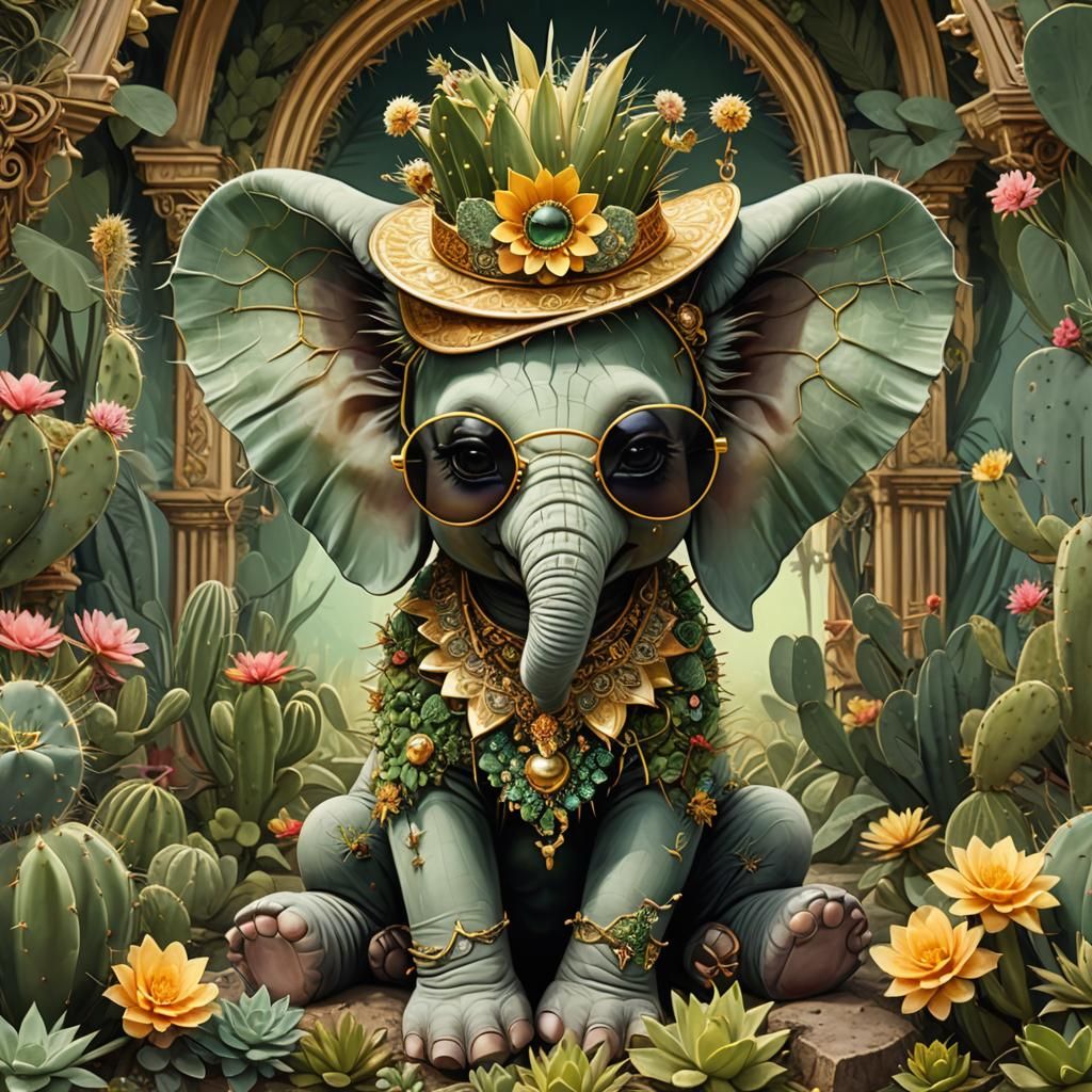 Elephant in Sunglasses: A Whimsical Digital Art Masterpiece