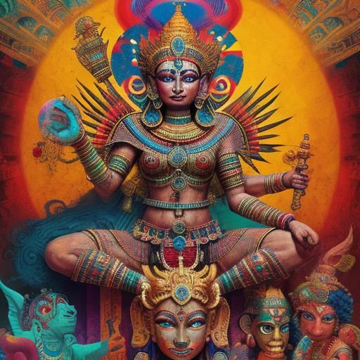 Psychedelic Fusion: Aztec, Durga, Sphinx, Buddha