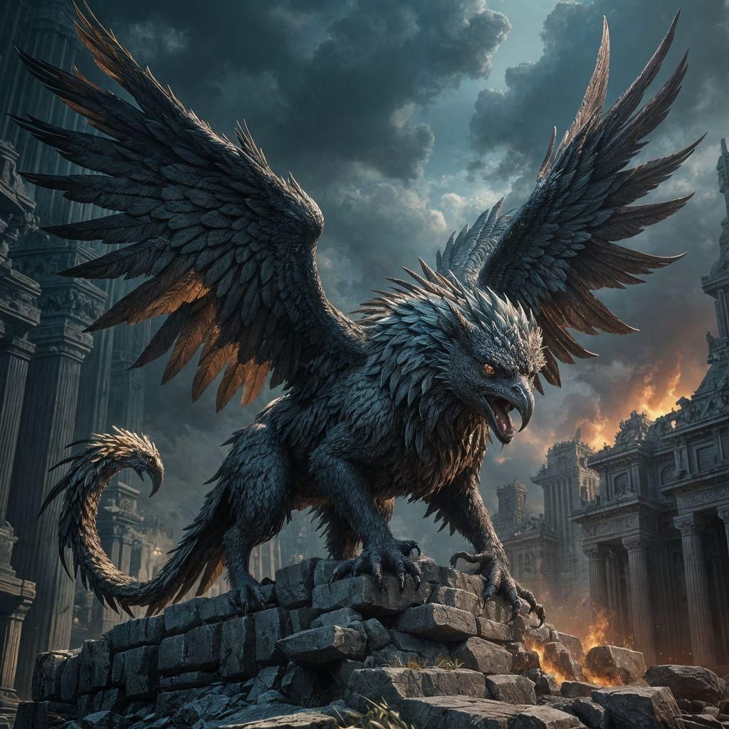 Sinister Griffin in Detailed Matte Painting