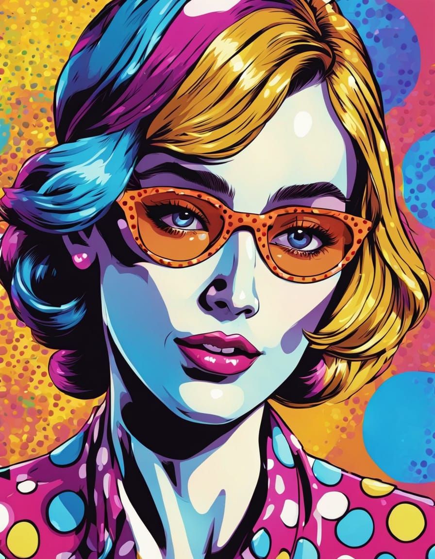 Vibrant Pop Art Poets in Polka Dots