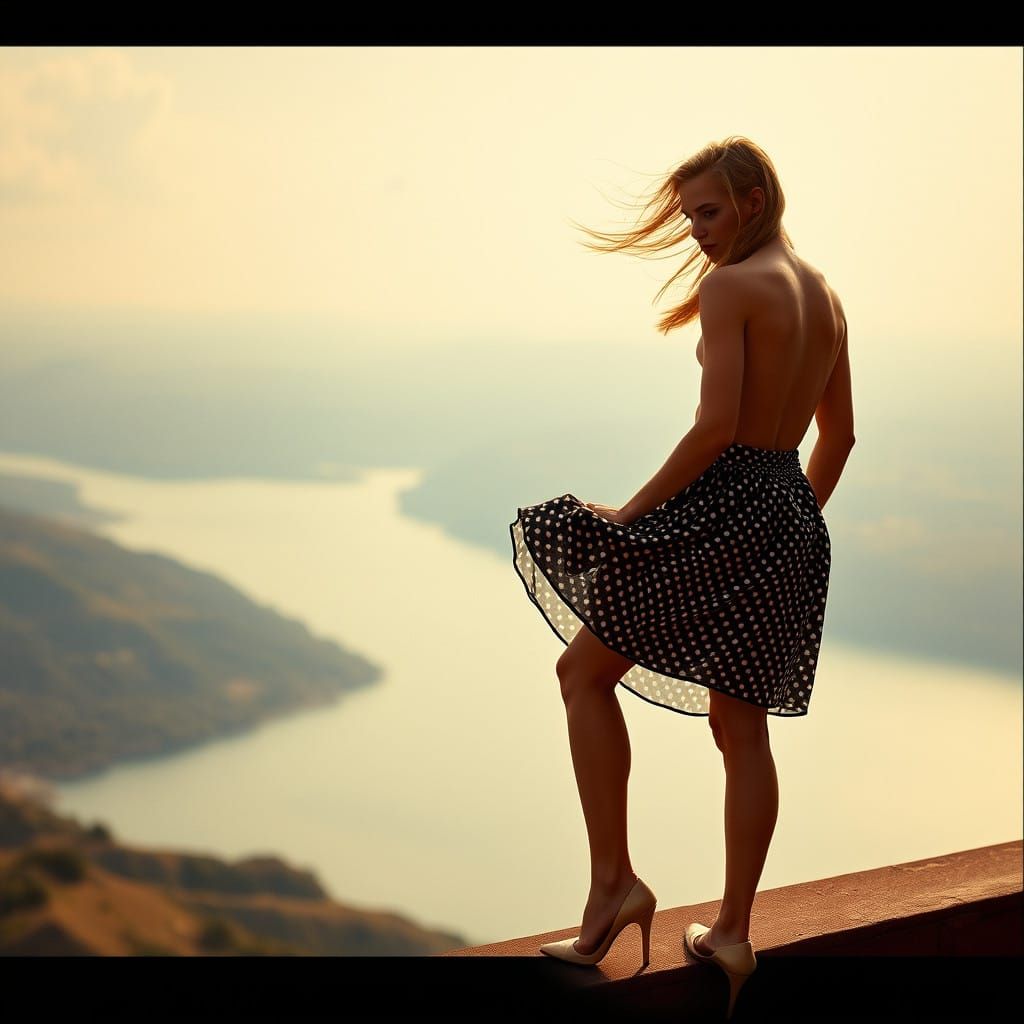 Dapper Man Struggles to Preserve Modesty in Fierce Wind