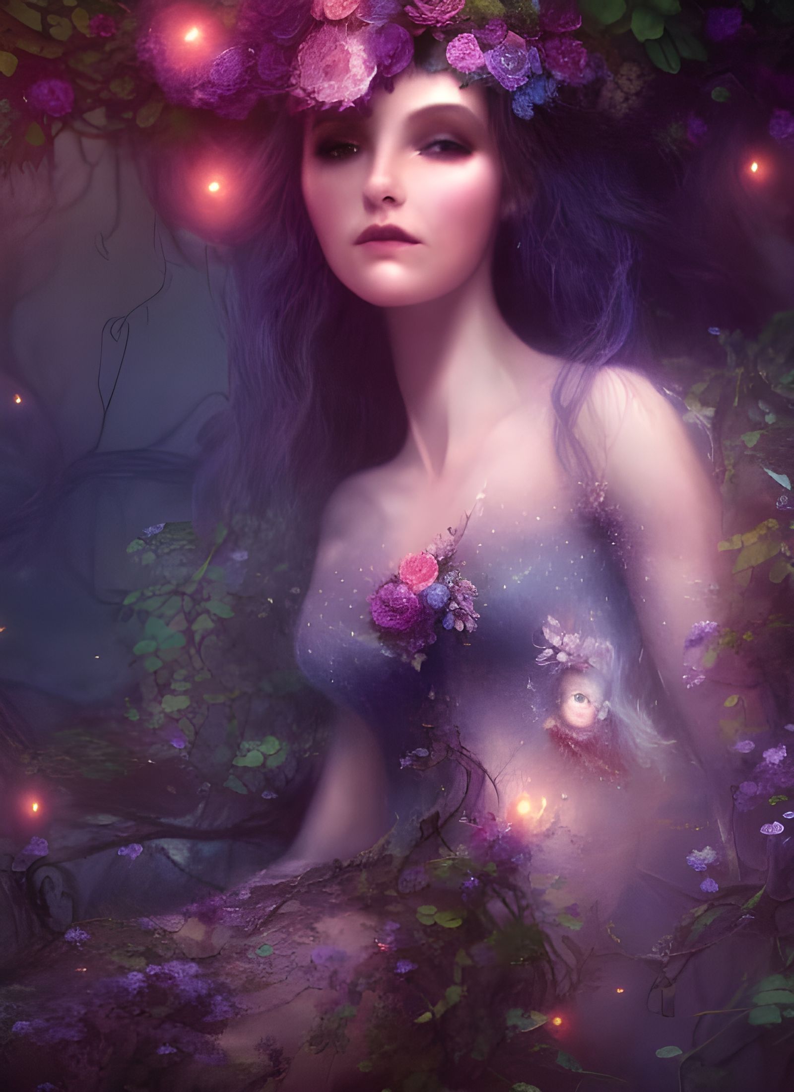 Intricate Fae Fairy in a Detailed Matte Painting