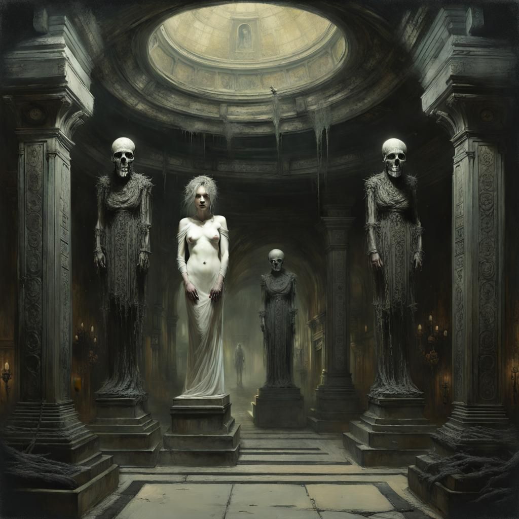 Ancient Crypt Interior in Photorealistic Style