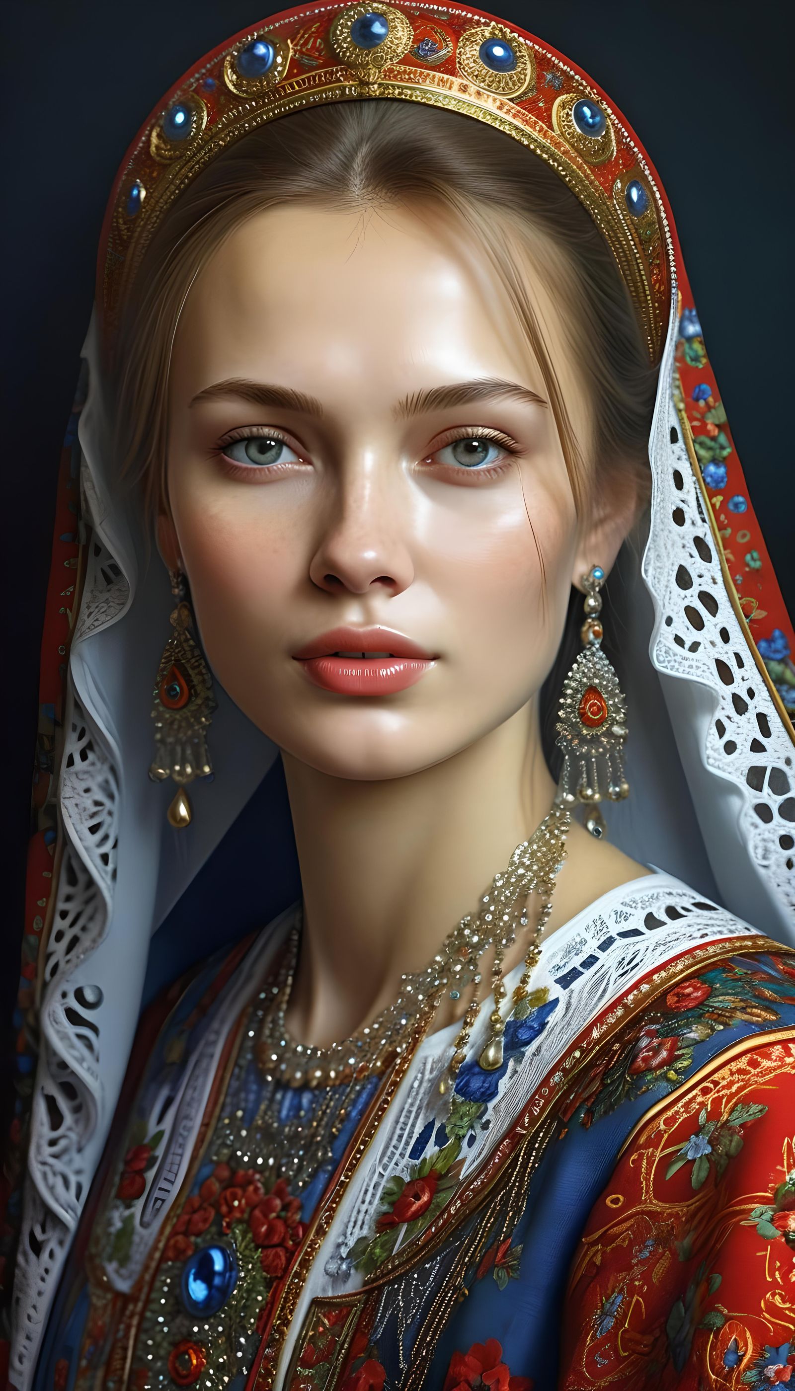 Hyperrealistic Portrait of a Gorgeous Russian Woman