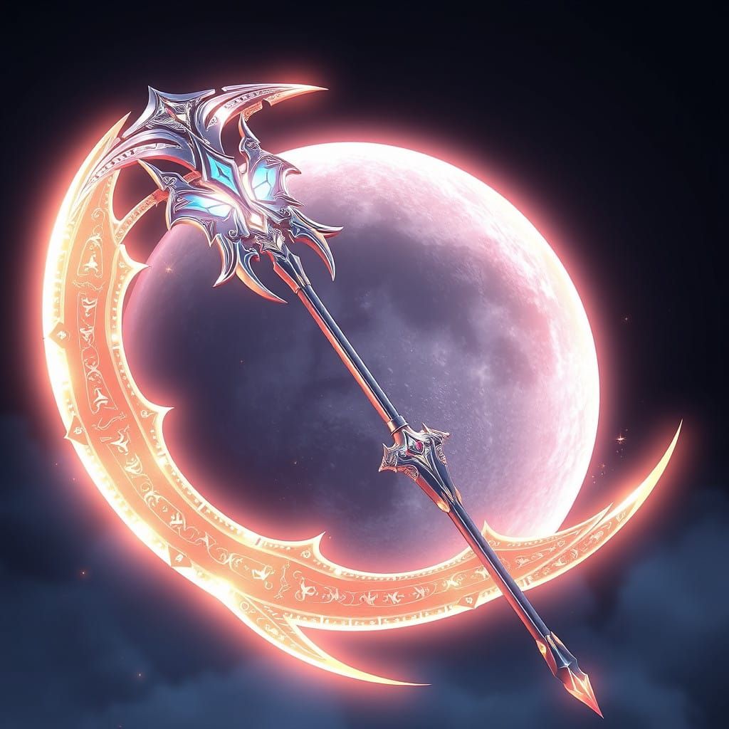 Moonlight Glaive Concept Art in Cyberpunk Style