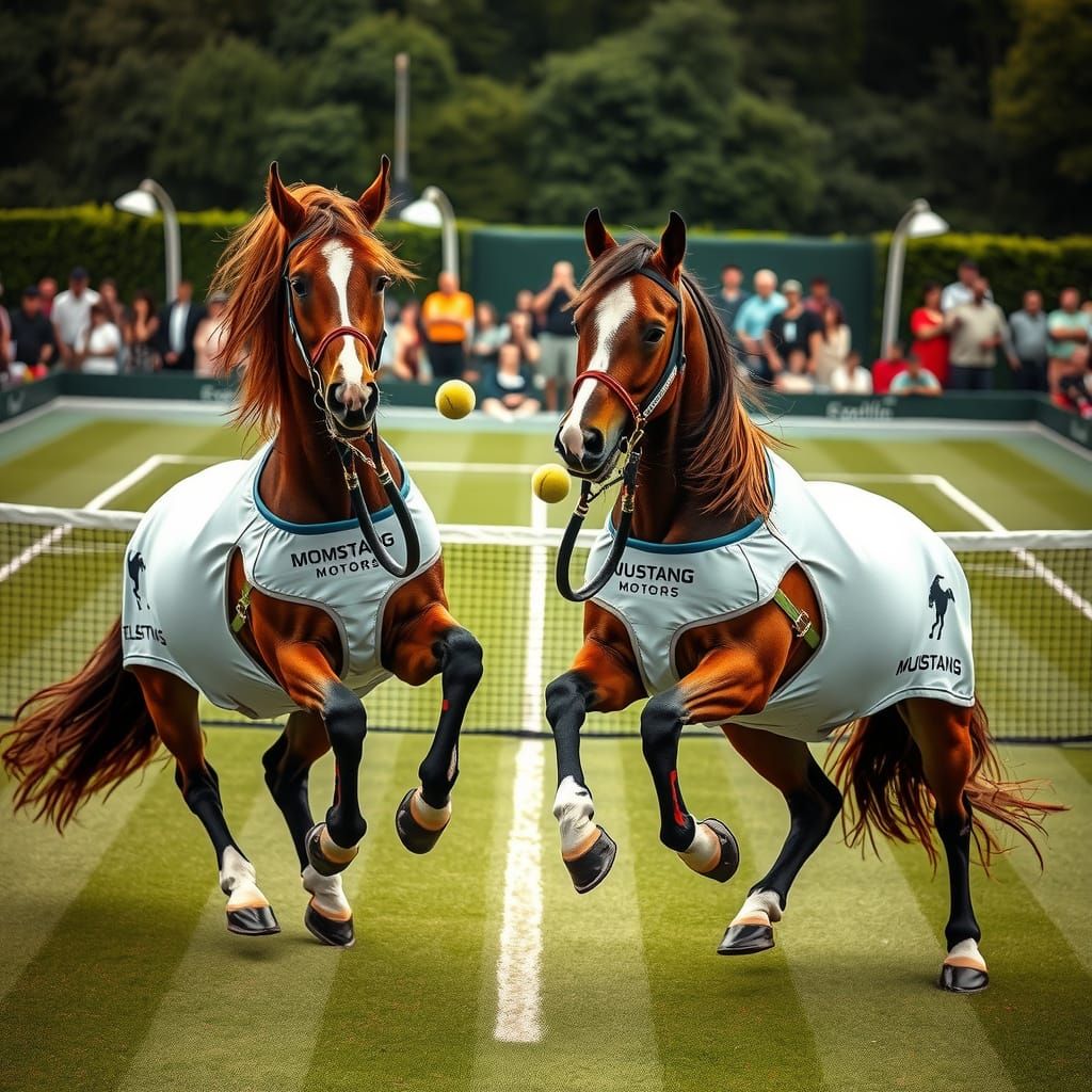 Wild Horses Play Tennis at Wimbledon
