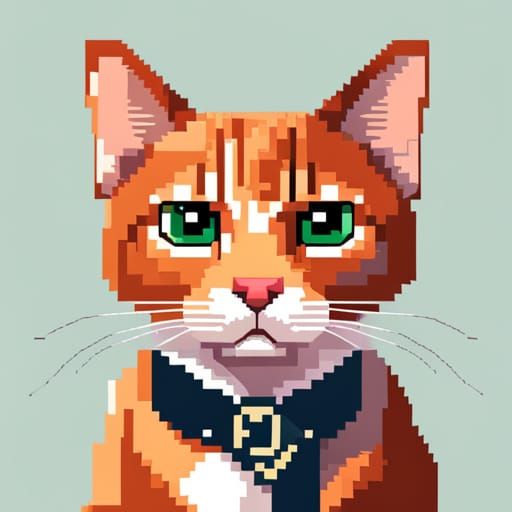 Pixel Cat Masterpiece in Pixelart Style