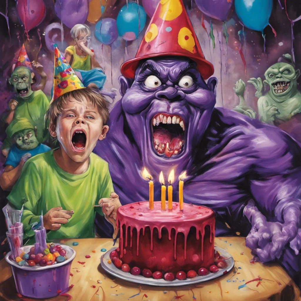 Grimace Birthday Party as Goosebumps Book Cover