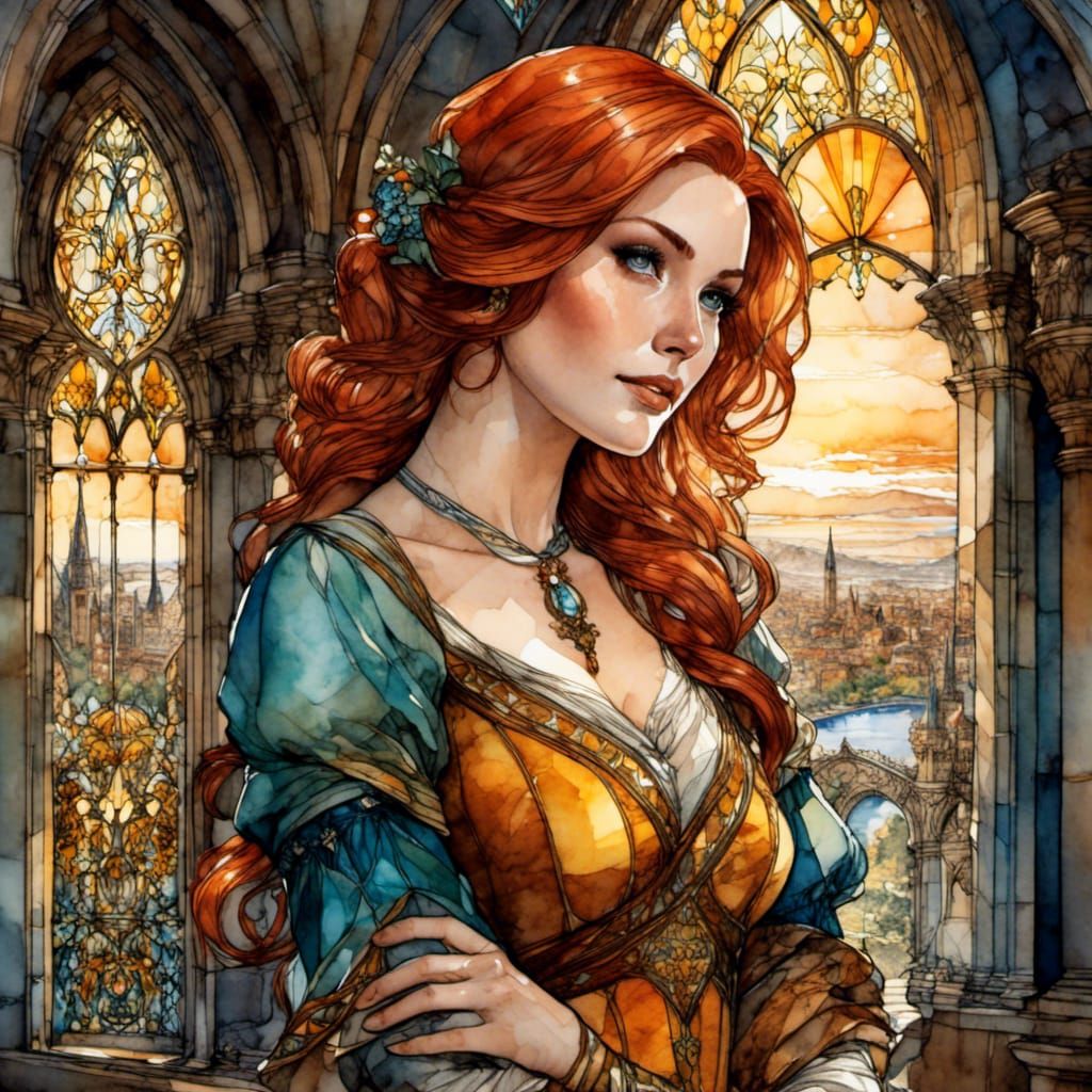Stained Glass Portrait of Triss Merigold