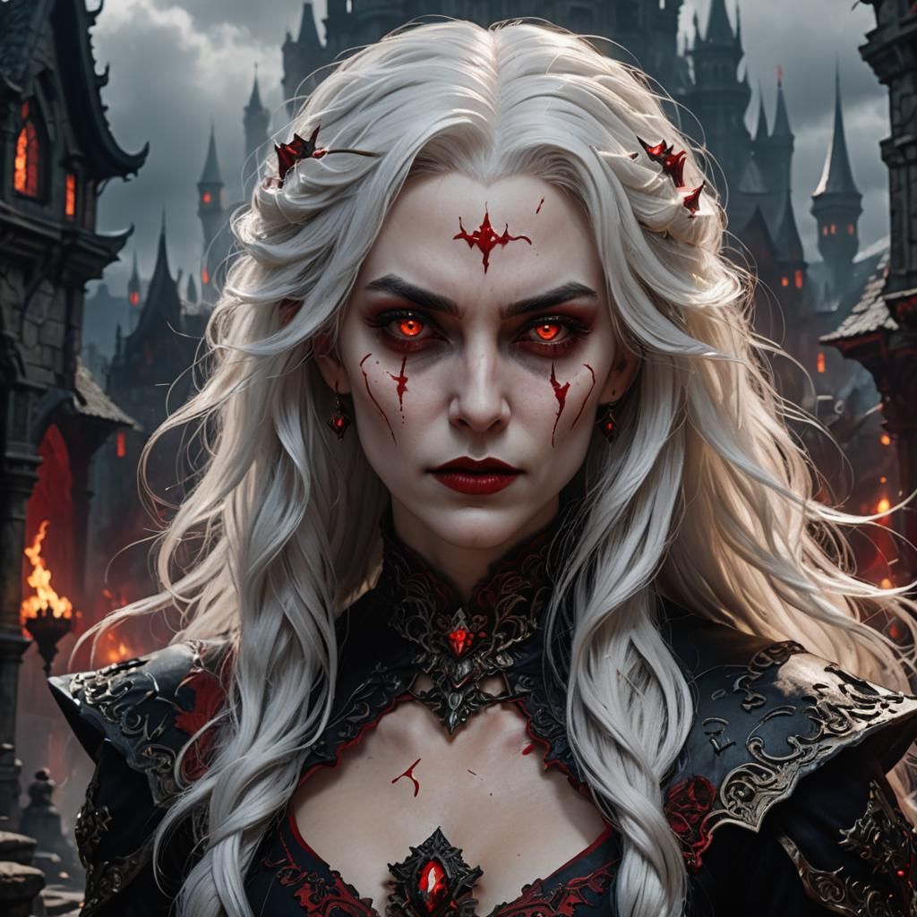 Dracula's Daughter in Detailed Matte Painting