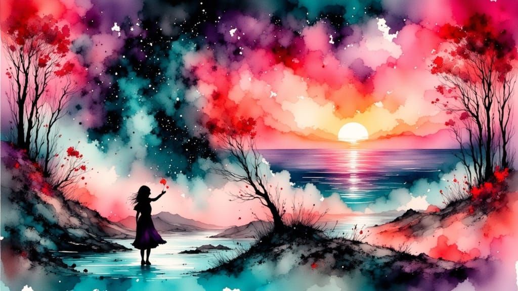 Ethereal Puzzle in Watercolour with Surreal Colors