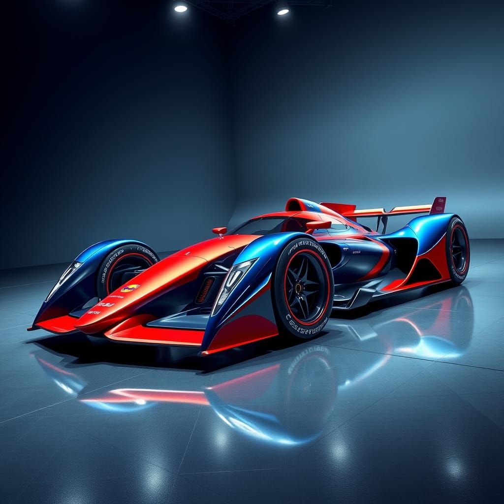 Sleek F1 Car Reflects Futuristic Spaceship Design