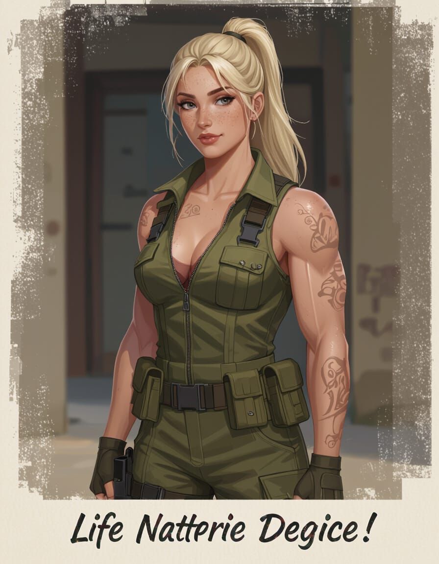 Athletic Woman in Jumpsuit: Anime-Pixar Hybrid Style