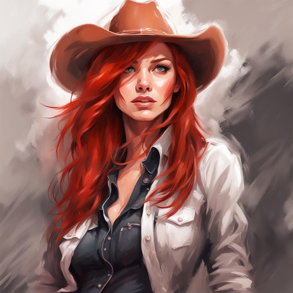 Redhead Cowgirl Speed Paint Sketchlab Style