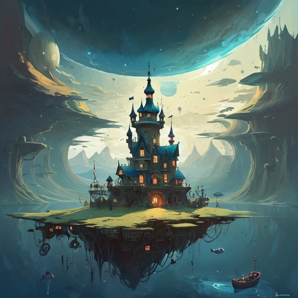 Dreamlike Winter Landscape in Soft Pastel Hues