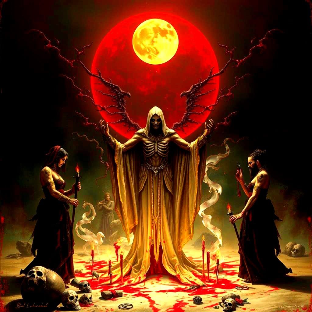 Blood Moon Magic Ritual, Anatomical Dark Fantasy