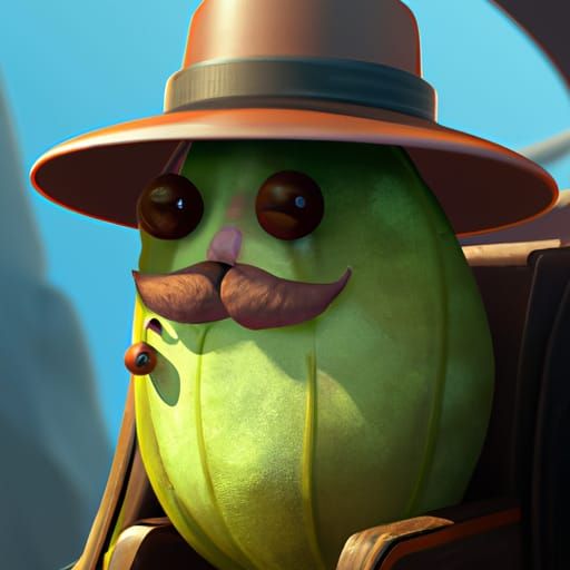 Old Pea in a Pod Portrait, Fantasy Art