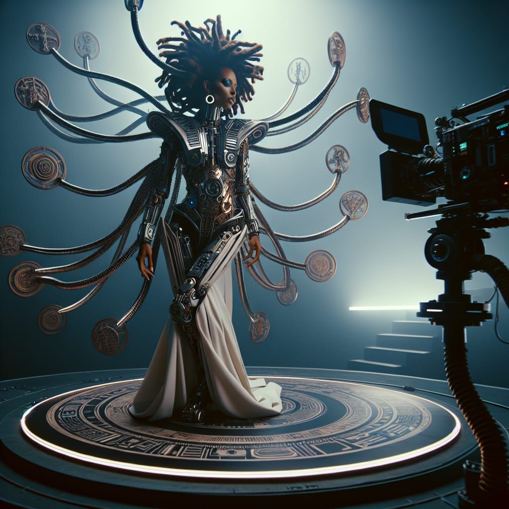 Afrofuturistic Cyborg in Futuristic Couture